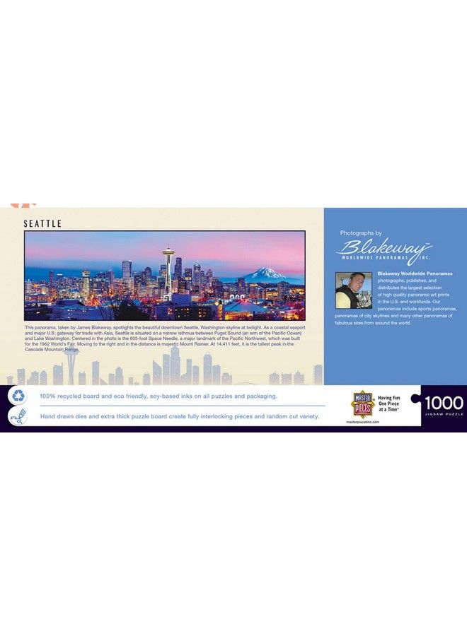 MasterPieces 1000 Piece Jigsaw Puzzle For Adults Family Or Kids Seattle Panoramic 13"X39" - Image 4