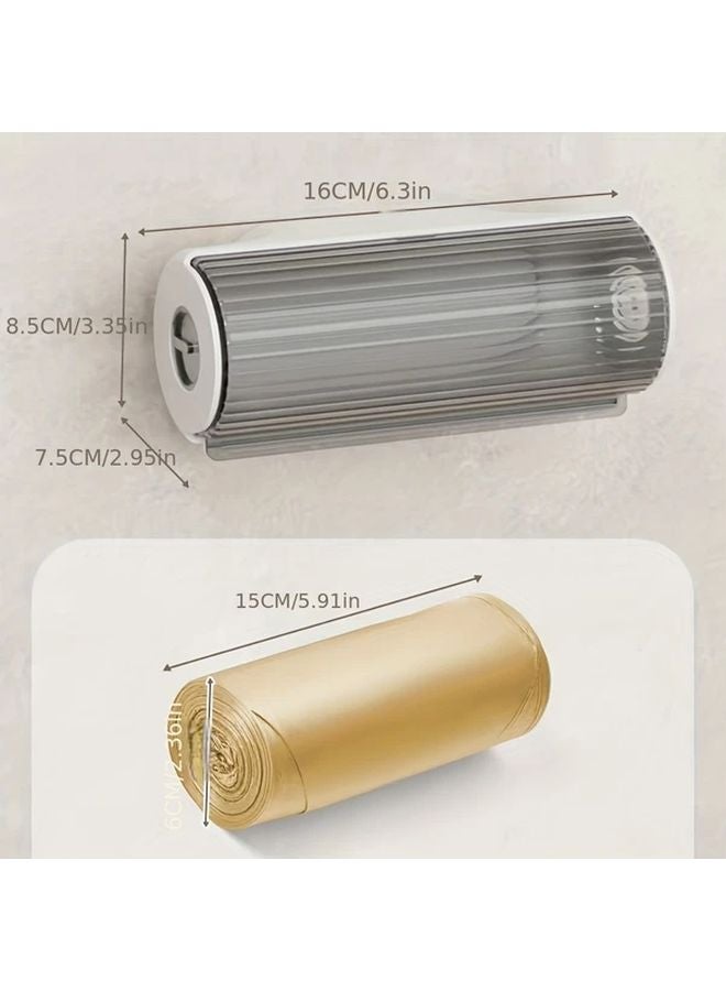 White Wall Mounted Trash Bag Dispenser Holds 100 200 Bags Space Saving Kitchen Bathroom Storage - Image 4
