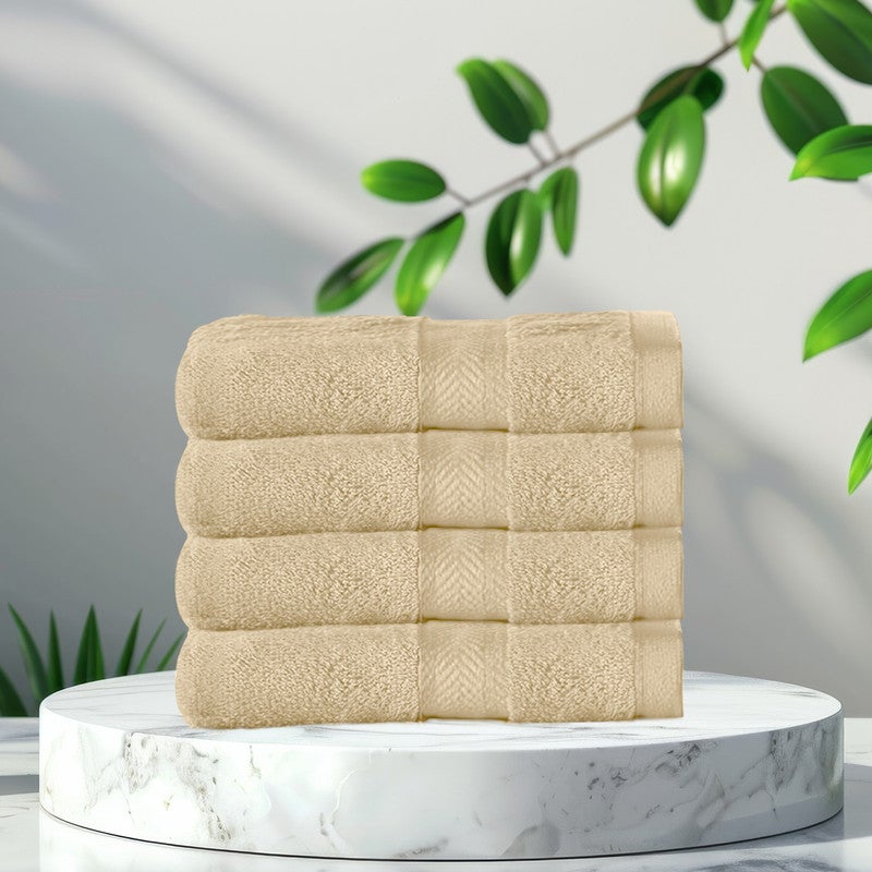 Rest Face Towel   Set of 4 Linen Cotton Face Towel  30x30cm  , 12x12 inch Luxury Face Cleansing Towel Soft Absorbent Lightweight Washable Quick Dry Spa Quality Beach Face Towel - Image 2