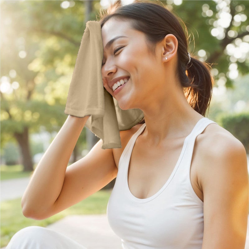 Rest Face Towel   Set of 4 Linen Cotton Face Towel  30x30cm  , 12x12 inch Luxury Face Cleansing Towel Soft Absorbent Lightweight Washable Quick Dry Spa Quality Beach Face Towel - Image 5