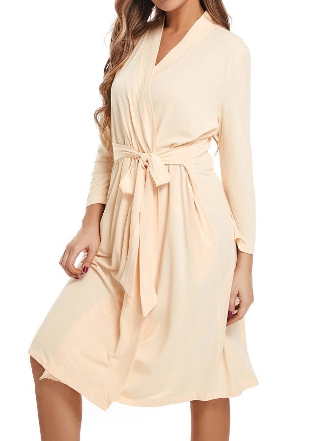 SUFEINI Maternity Robe with Matching Swaddle Blanket Set, Maternity Mommy Bathrobe Postpartum Robe Labor Gown, Aosa F06, M - Image 5