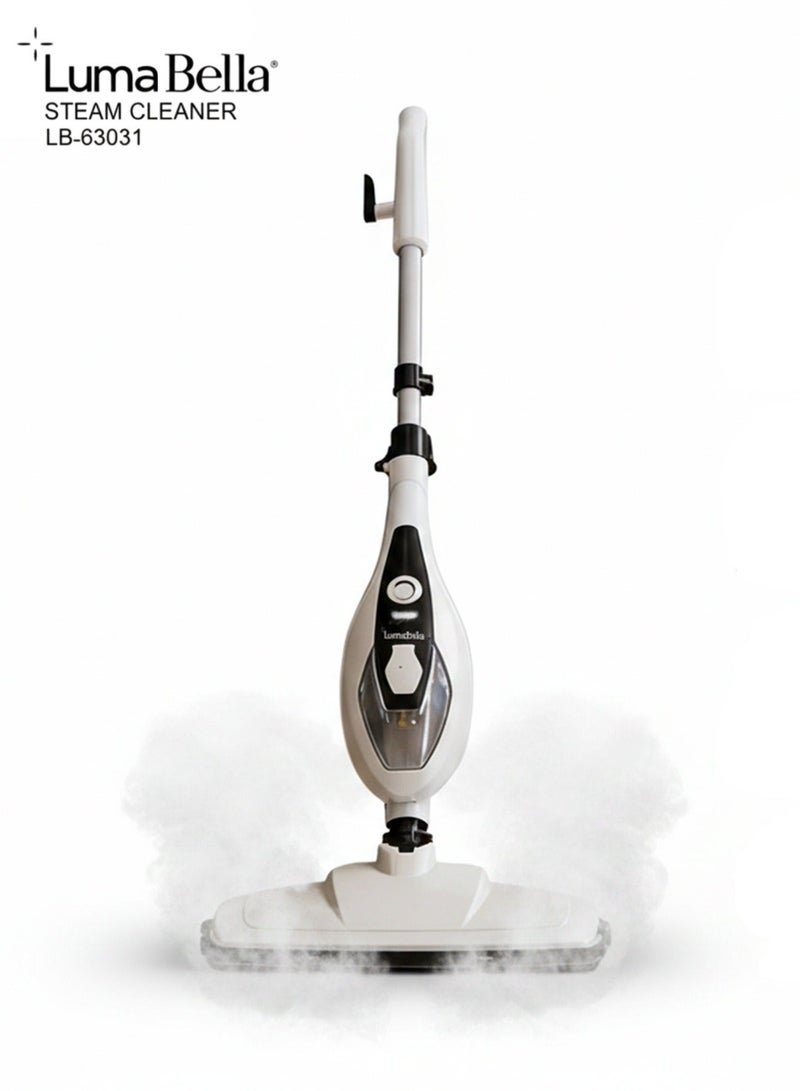 LumaBella 2000W Steam Mop, Steam Cleaner 150°C Fast Dry, 350ML Large Tank,  Multi-Purpose Steam Mop for Floor, Kitchen, Glass & Garment Steaming, 12 Accessories, Chemical-Free Sanitizing - Image 1