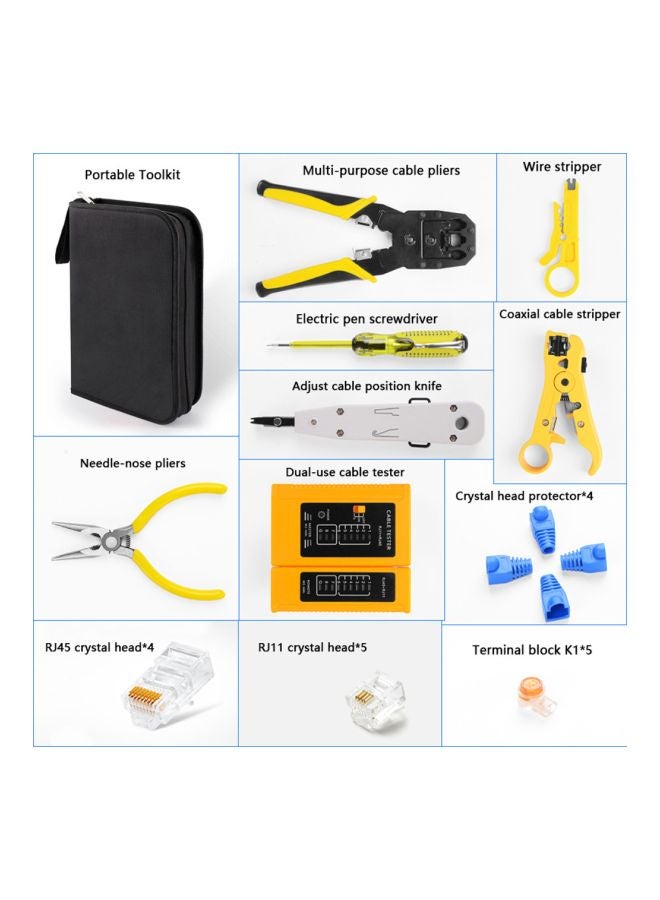 Network Repairing Plier Tool Kit Yellow/Black/Silver 48x30x26mm - Image 2