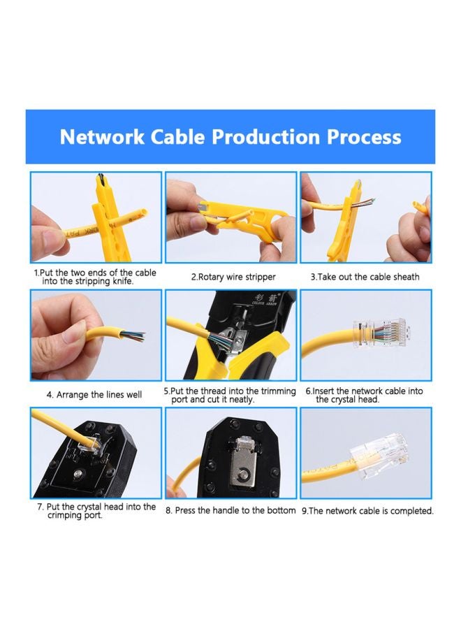 Network Repairing Plier Tool Kit Yellow/Black/Silver 48x30x26mm - Image 3