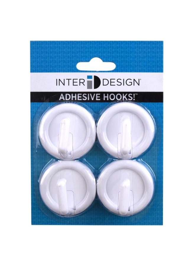 InterDesign 4-Piece Self Adhesive Utility Hook White Small  - Image 1