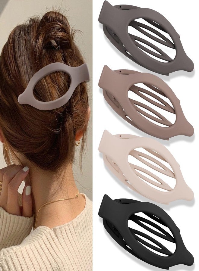 Canitor 4 PCS Hair Clips for Women - Flat Claw Clips for Thick Thin Hair, Matte French Alligator Clips for Girls - Image 1