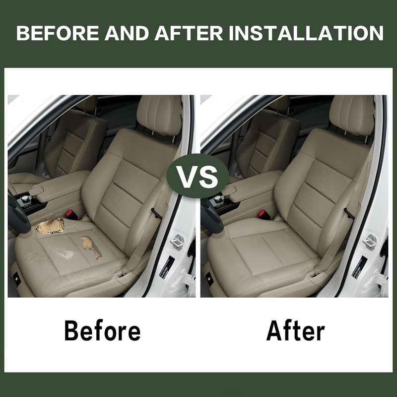 FZJDSD Light Tan Driver Side Bottom Microfiber Leather Seat Cover for Mercedes Benz E-Class 2014-2016 - Image 3