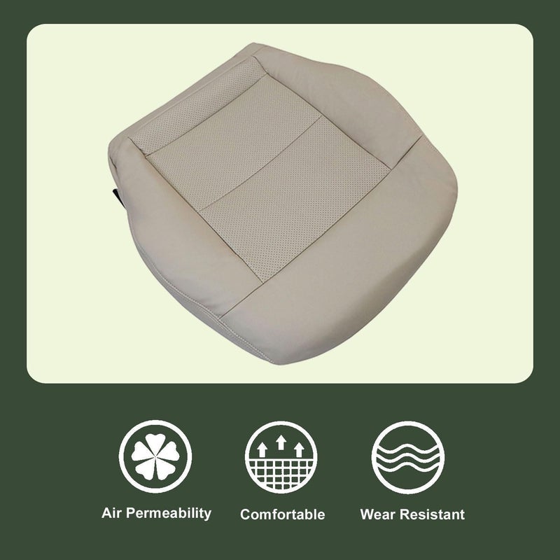 FZJDSD Light Tan Driver Side Bottom Microfiber Leather Seat Cover for Mercedes Benz E-Class 2014-2016 - Image 5