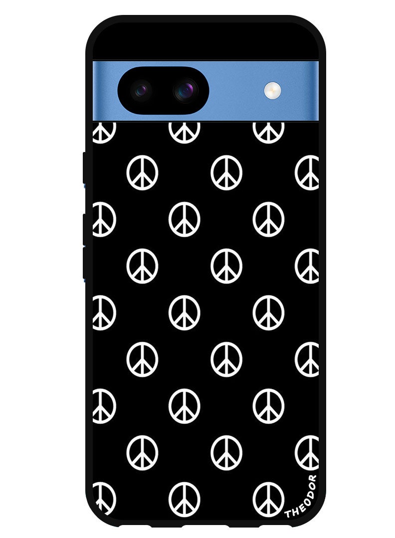 Theodor Protective Case Anti Scratch Shock Proof Bumper Cover For Google Pixel 8a Peace Logos - Image 1