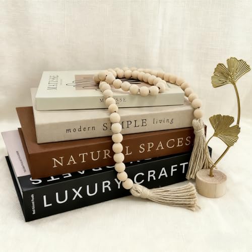 Jorivel 4PCS Decorative Book w/Wood Knot & Gold Ginkgo Leaf Statue, Book Shelf Decor Minimalist Linen Hardcover Faux/Fake Books for Coffee Table Home Decor Living Room Decoration, Photo Storage - Image 1