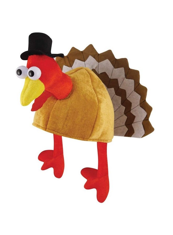 Asekonc Plush Turkey Thanksgiving Hat With Head, Legs And Tail Fancy Dress Accessory,Thanksgiving Party Costume, Outfit And Dress - Image 1