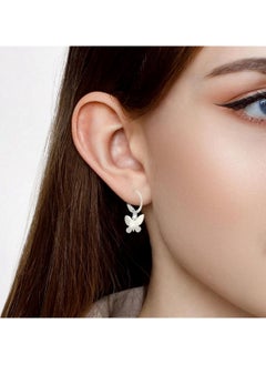 Huitich Elegant Gold Colour Tone Dangle Earrings Set - 9 Pairs with Butterfly & Heart Motifs  - Image 4