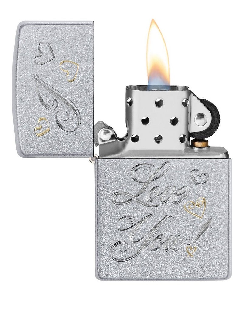 Zippo ولاعة مقاومة للرياح من Zippo AE400432 205 I Love You باللون الكروم اللامع - Image 3