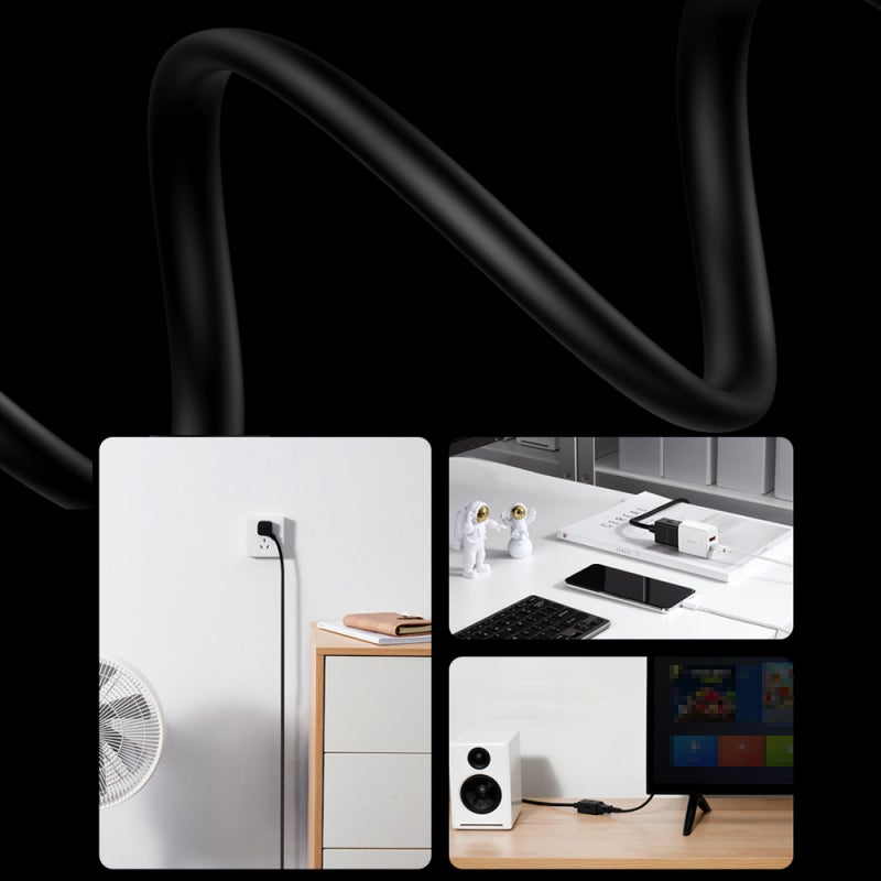 Baseus Power Strip with 45-Degree Bevel Multi-Port Chargers - 1mm² Extension Cord Flame Retardant Travel Power Strip for Home Office - Image 4