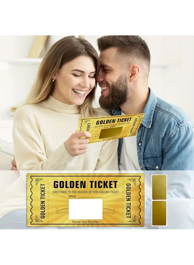تذكرة ذهبية لخدش البطاقة - هدية مفاجئة لعيد الميلاد والذكرى السنوية للأزواج الرومانسيين - Image 1