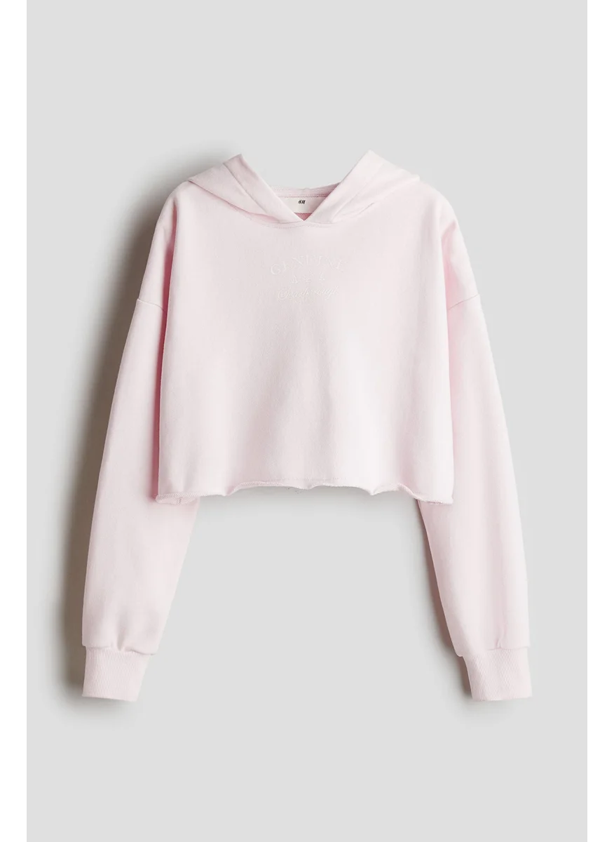 H&M Printed Cropped Hoodie