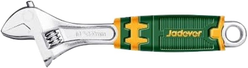 Carbon Steel Adjustable Wrench with Rubber Handle, 10-Inch Size