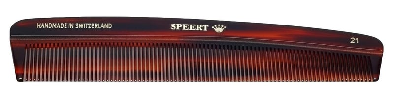 Speert #21 Handmade Narrow Tooth Comb Tortoise Havana Acetate Fine Straight Thin Detangling Parting Grooming Teasing Hair Styling Hairdresser Barber Hairdressing Wet Dry Pocket Travel Women Men Kids