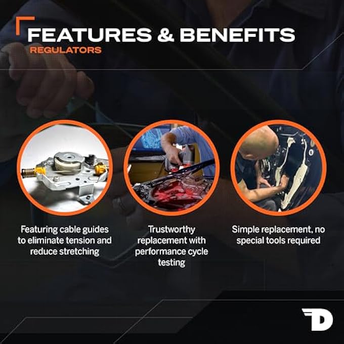 دورمان 741690 منظم نافذة كهربائية أمامية للسائق ومجموعة محرك متوافقة مع موديلات مختارة - Image 2