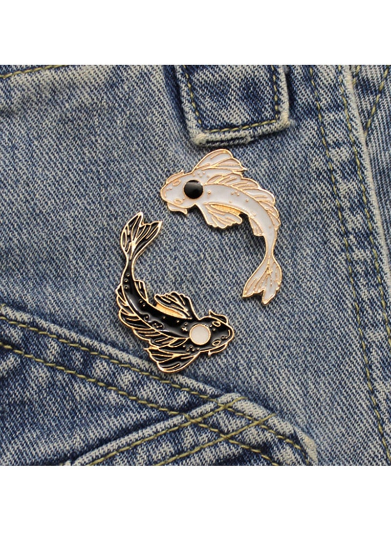 SYOSI - Enamel Lapel Brooches Pin Set, 2PCS Lovely Colorful Fish Brooch, Cute Cartoon Pins for Backpacks Clothes Bags Jackets Hat Jewelry DIY Accessories, Gift for Women Girls - Image 1