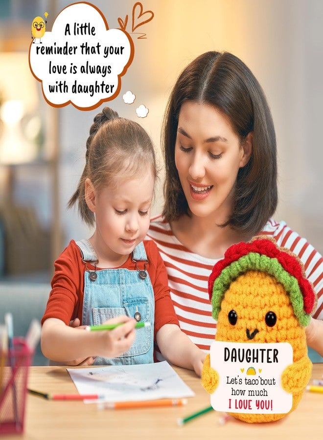 TuSuQing Gifts for Daughter Christmas Birthday Gifts for Teen Girls Year Old Teenage Preteen Tween Girl Trendy Stuff, Mothers Day Valentines for Daughter from Dad Daughter Stuffed Crochet Taco - Image 3