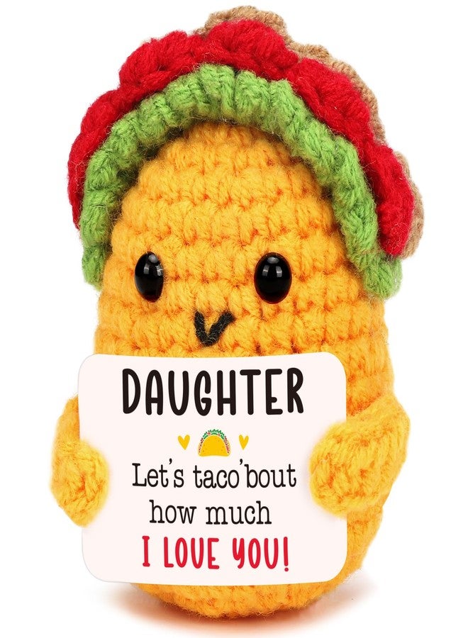 TuSuQing Gifts for Daughter Christmas Birthday Gifts for Teen Girls Year Old Teenage Preteen Tween Girl Trendy Stuff, Mothers Day Valentines for Daughter from Dad Daughter Stuffed Crochet Taco - Image 1