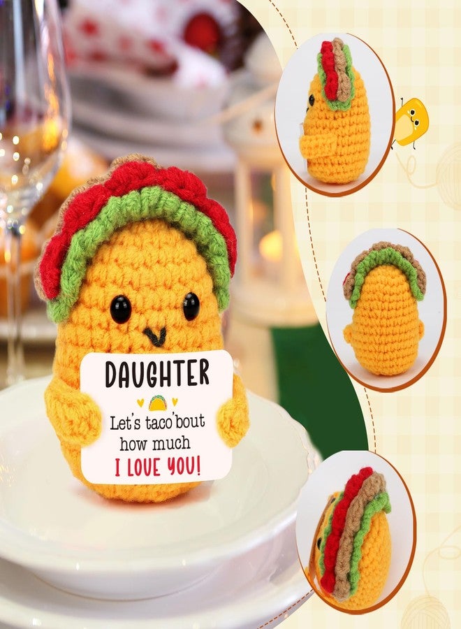 TuSuQing Gifts for Daughter Christmas Birthday Gifts for Teen Girls Year Old Teenage Preteen Tween Girl Trendy Stuff, Mothers Day Valentines for Daughter from Dad Daughter Stuffed Crochet Taco - Image 4