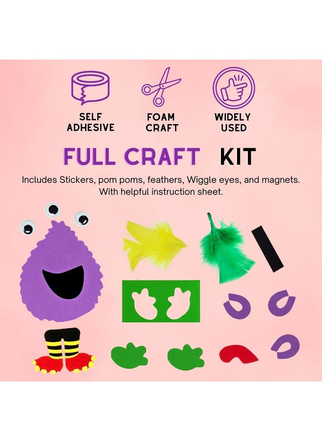4E's Novelty Halloween Crafts For Kids (12 Pack) Silly Monsters Foam Magnet Fall Crafts For Kids Bulk, Halloween Party Activities For Kids Ages 3-5, 4-8  - Image 4