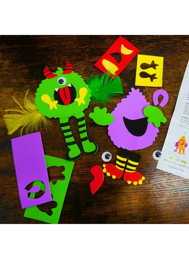 4E's Novelty Halloween Crafts For Kids (12 Pack) Silly Monsters Foam Magnet Fall Crafts For Kids Bulk, Halloween Party Activities For Kids Ages 3-5, 4-8  - Image 2