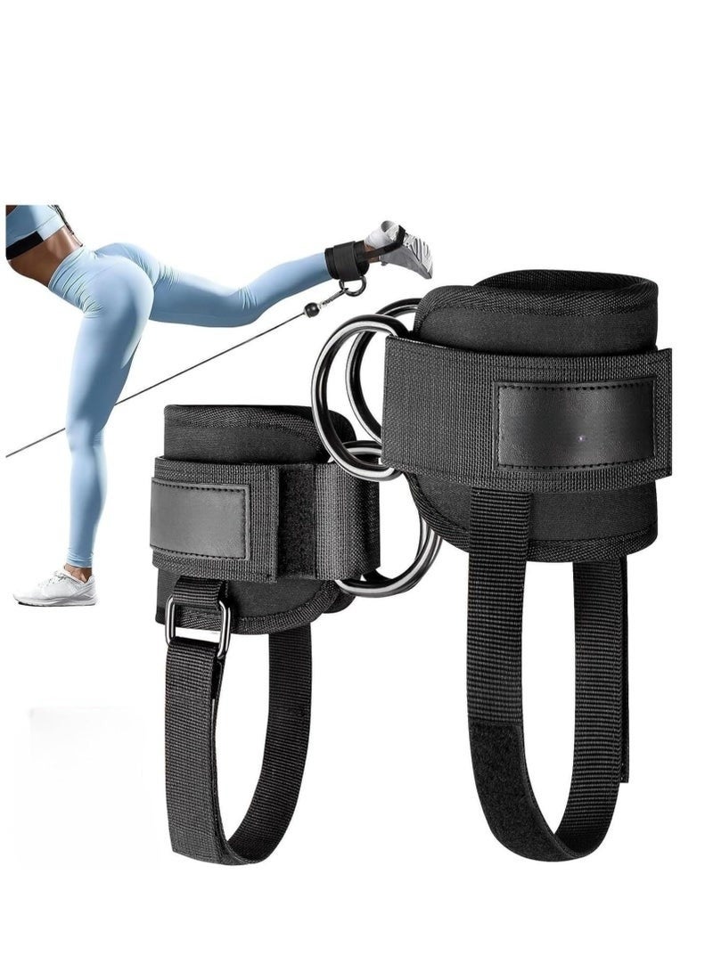 الكوتش أربطة الكاحل للأجهزة الرياضية، 2 قطعة من أساور الكاحل المبطنة المريحة لتمارين الرفع الخلفي - Image 1