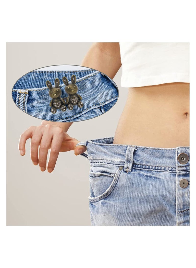 SYOSI 8 Pairs Cute Rabbit Jeans Button Pins, No Sewing, Detachable Waist Body Fit Tighten Buckles Adjustment Instant, for Women and Girls Skirt Pant Jeans, Perfect Girl's Gifts for Women Skirt Pant Jeans  - Image 2