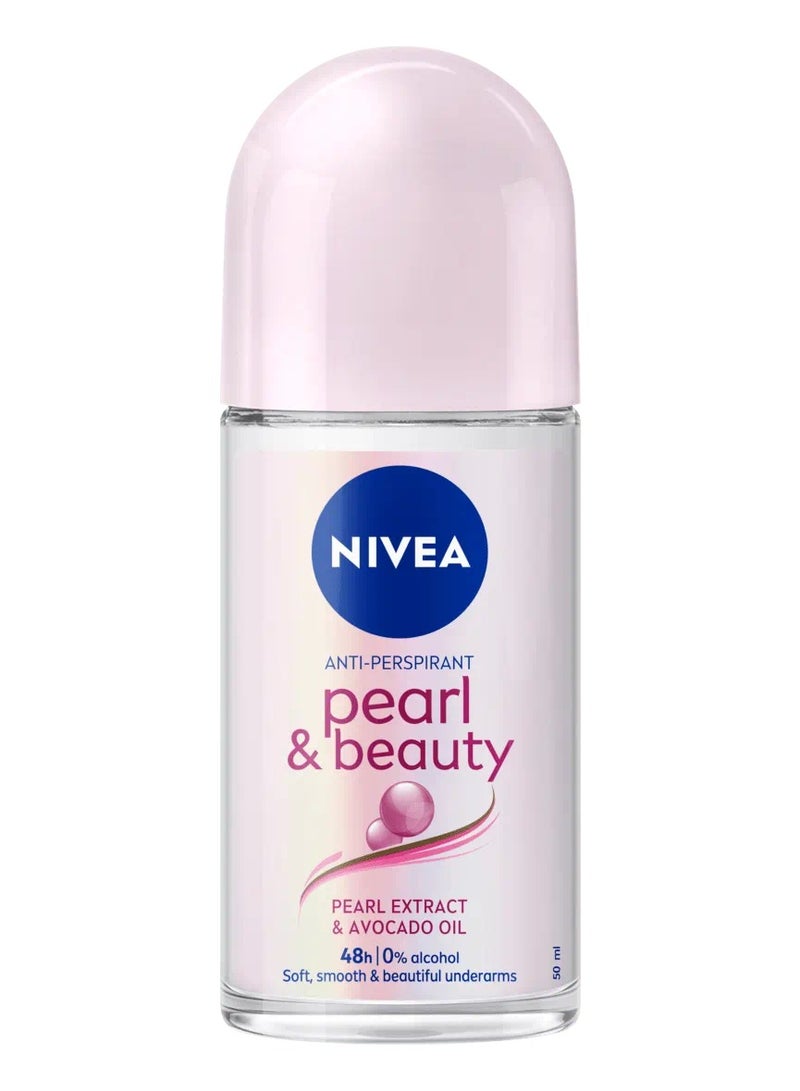 NIVEA Antiperspirant Roll-on for Women, Pearl & Beauty Pearl Extracts 50ml - Image 1