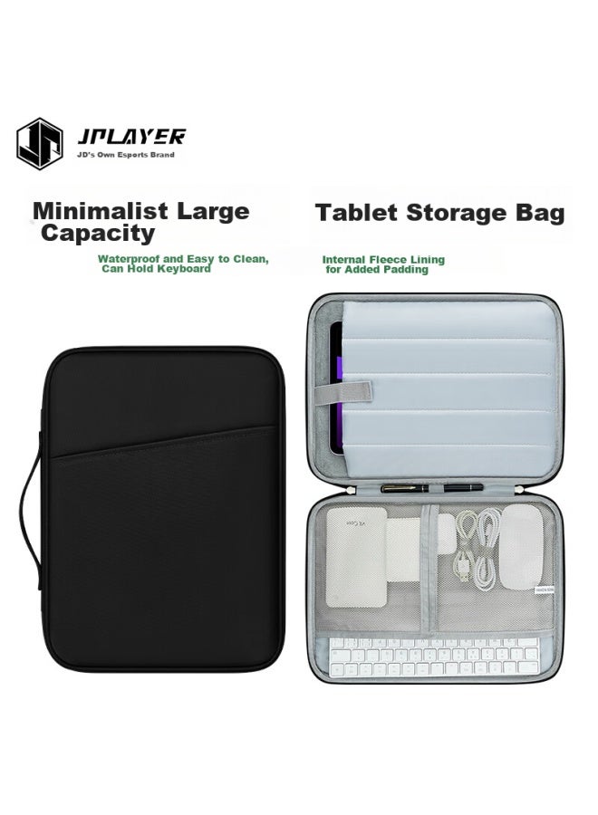 Jplayer Tablet Storage Case, 11-inch غطاء واقي ضد الصدمات، حافظة داخلية محمولة باليد، مناسبة لـ Ipad Pro/huawei Matepad/lenovo Xiaoxin Pad/xiaomi Pro 5, Black - Image 2
