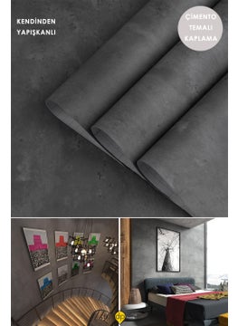 Trendpoint Self-Adhesive 60×500CM Antra Cement Pattern Kitchen Cabinet Table Covering Wallpaper  - Image 1