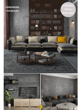 Trendpoint Self-Adhesive 60×500CM Antra Cement Pattern Kitchen Cabinet Table Covering Wallpaper  - Image 3