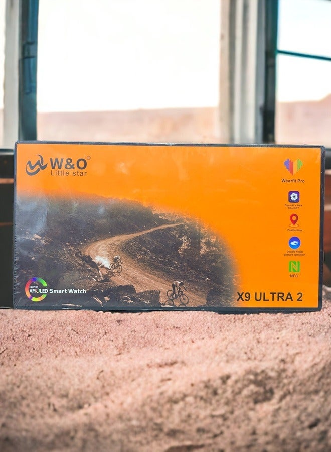 W&O X9 ULTRA 2 Series 9  SmartWatch SUPER AMOLED Display  Open AI Chat GPT GPS NFC Bluetooth V5 Call Wireless Charger Black - Image 2