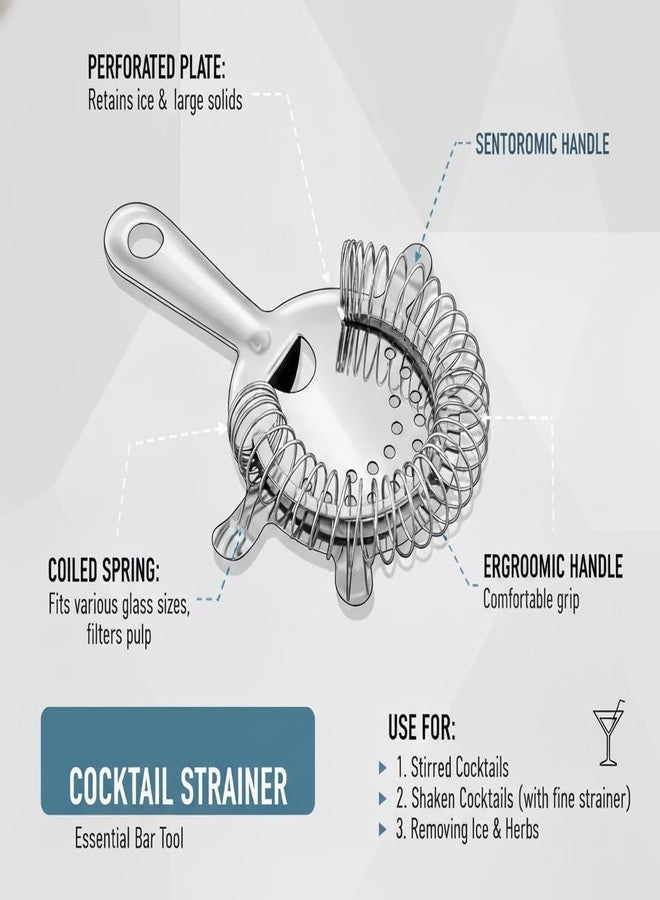 Eliixor 4-Prong Stainless Steel Bar Cocktail Strainer | Professional Hawthorne Strainer with Tight Spring Coil | Bartender Mixing Tool for Home & Bar Use | Durable & Rust-Resistant - Image 4
