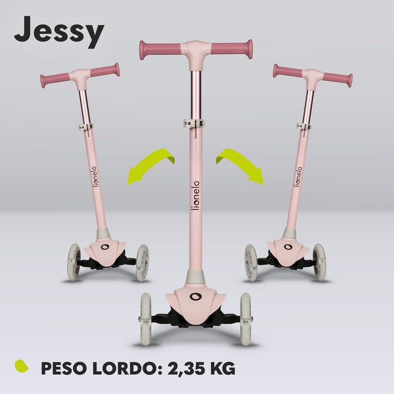 lionelo Jessy Balance Scooter for Children from 3 Years up to 50 kg, Lightweight Tricycle Children's Scooter with Height Adjustment, LED Wheels and Non-Slip Platform - Image 5