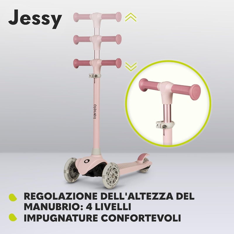 lionelo Jessy Balance Scooter for Children from 3 Years up to 50 kg, Lightweight Tricycle Children's Scooter with Height Adjustment, LED Wheels and Non-Slip Platform - Image 4