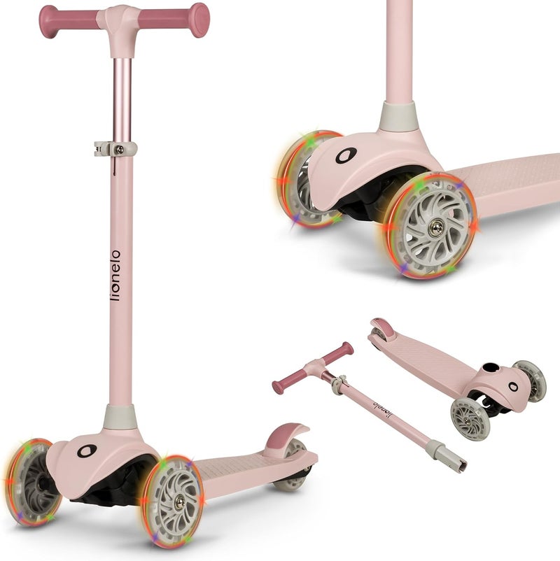 lionelo Jessy Balance Scooter for Children from 3 Years up to 50 kg, Lightweight Tricycle Children's Scooter with Height Adjustment, LED Wheels and Non-Slip Platform - Image 1