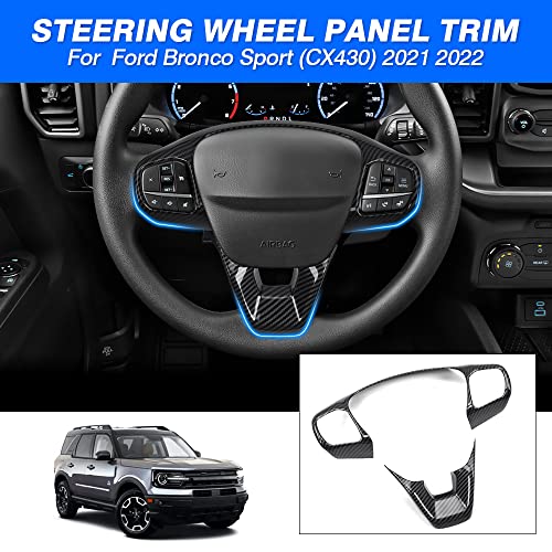 Autorder Custom Fit for Accessories Ford Bronco Sport (CX430) 2021 2022 2023 2024 2025 Carbon Fiber Steering Wheel Panel Trim Cover Automotive Interior Accessories Decoration - Image 2