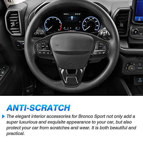 Autorder Custom Fit for Accessories Ford Bronco Sport (CX430) 2021 2022 2023 2024 2025 Carbon Fiber Steering Wheel Panel Trim Cover Automotive Interior Accessories Decoration - Image 5