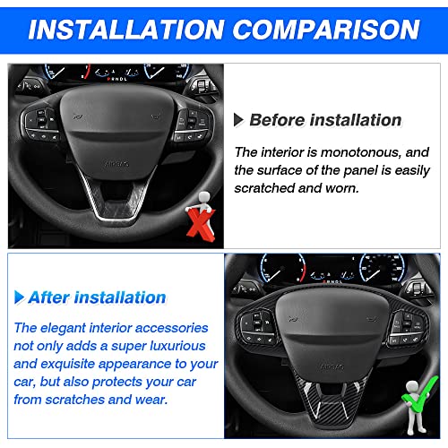 Autorder Custom Fit for Accessories Ford Bronco Sport (CX430) 2021 2022 2023 2024 2025 Carbon Fiber Steering Wheel Panel Trim Cover Automotive Interior Accessories Decoration - Image 3