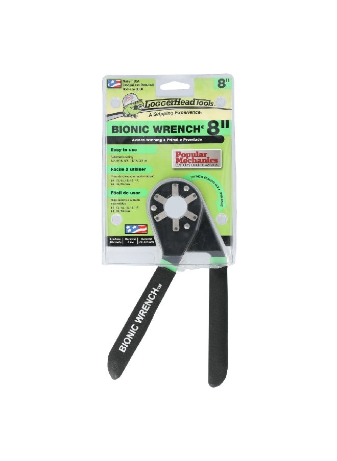Loggerhead Coated Steel Non-Slip Bionic Grip Combination Wrench Black 8 Inch BW8-01R-01  - Image 1