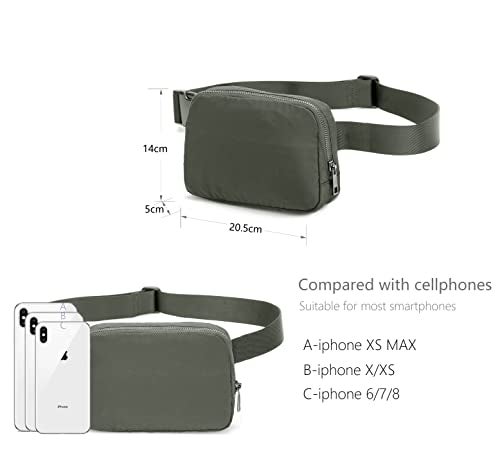 MEISEE Fanny Belt Bag Waist Pack Crossbody Bags Bum Bag for Running Hiking Travel Workout Adjustable Strap for Women-dark grey - Image 4