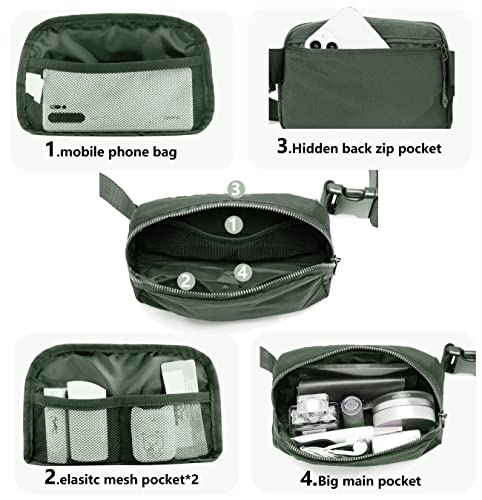 MEISEE Fanny Belt Bag Waist Pack Crossbody Bags Bum Bag for Running Hiking Travel Workout Adjustable Strap for Women-dark grey - Image 5