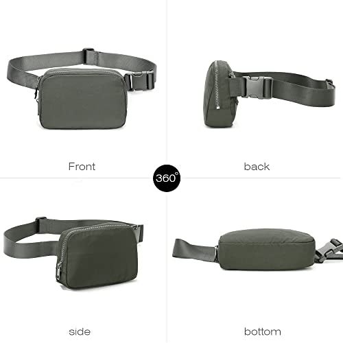 MEISEE Fanny Belt Bag Waist Pack Crossbody Bags Bum Bag for Running Hiking Travel Workout Adjustable Strap for Women-dark grey - Image 3