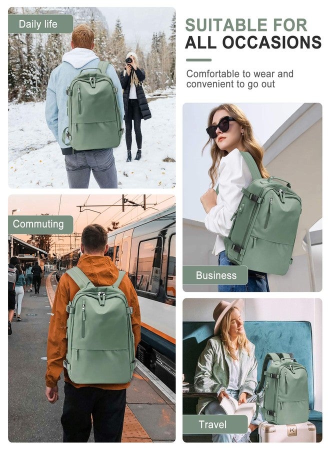 SEAFEW Travel Backpack for Women,Carry on Backpack Flight Approved,Casual Daypacks Cabin Bagage,Hiking Backpack Lightweight Rucksack (Simple, Military Green) - Image 4