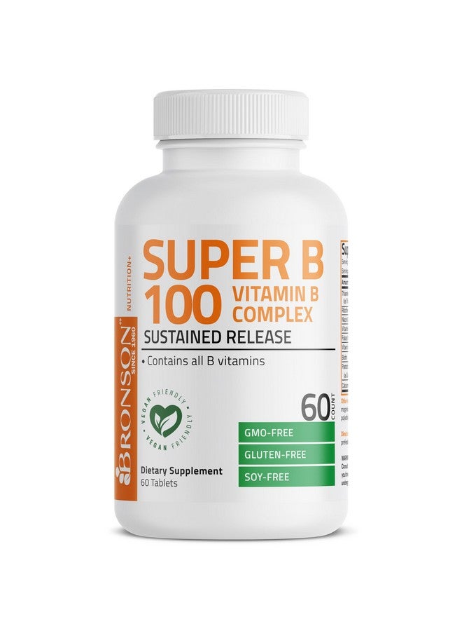 برونسون فيتامين ب 100 مركب عالي الفعالية وممتد المفعول (فيتامينات ب1، ب2، ب3، ب6، ب9 - حمض الفوليك، ب12)، 60 قرصًا - Image 5