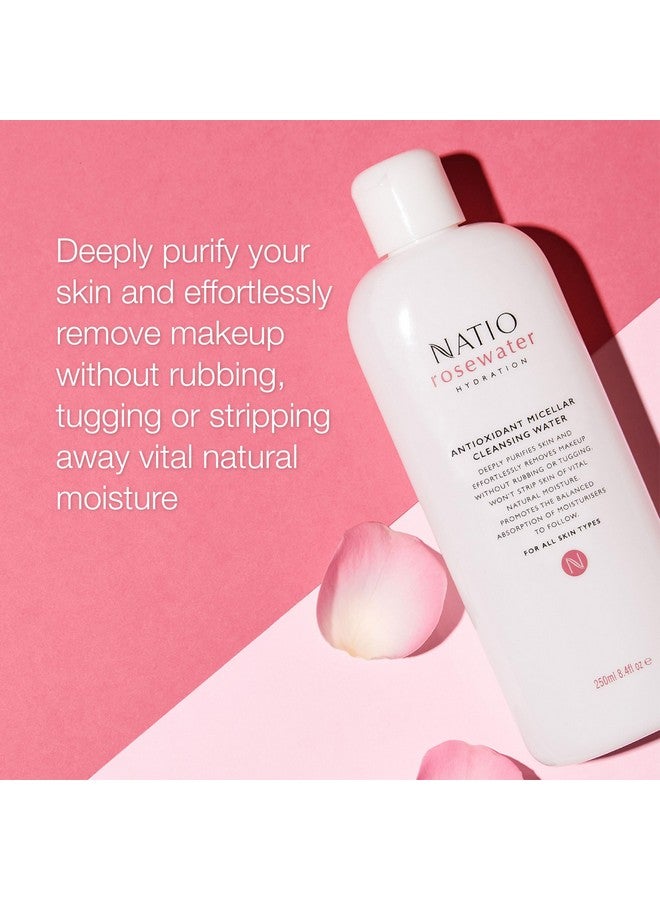 Natio Rosewater Hydration Antioxidant Micellar Cleansing Water 8.4 Oz Purifying Face Cleanser Makeup Remover Facial Cleanser For All Skin Types - Image 2